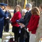 Colonel saluting family